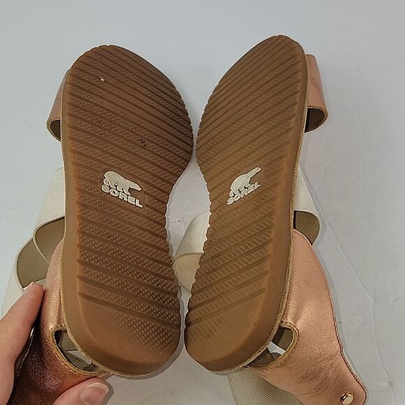 Sorel Ella II Ankle Strap Mettalic Open Toe Women's Sandals - Picture 12 of 12